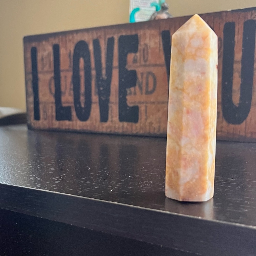 Honey Calcite Tower | Yellow Calcite Natural Stone Crystal Point Obelisk Wand